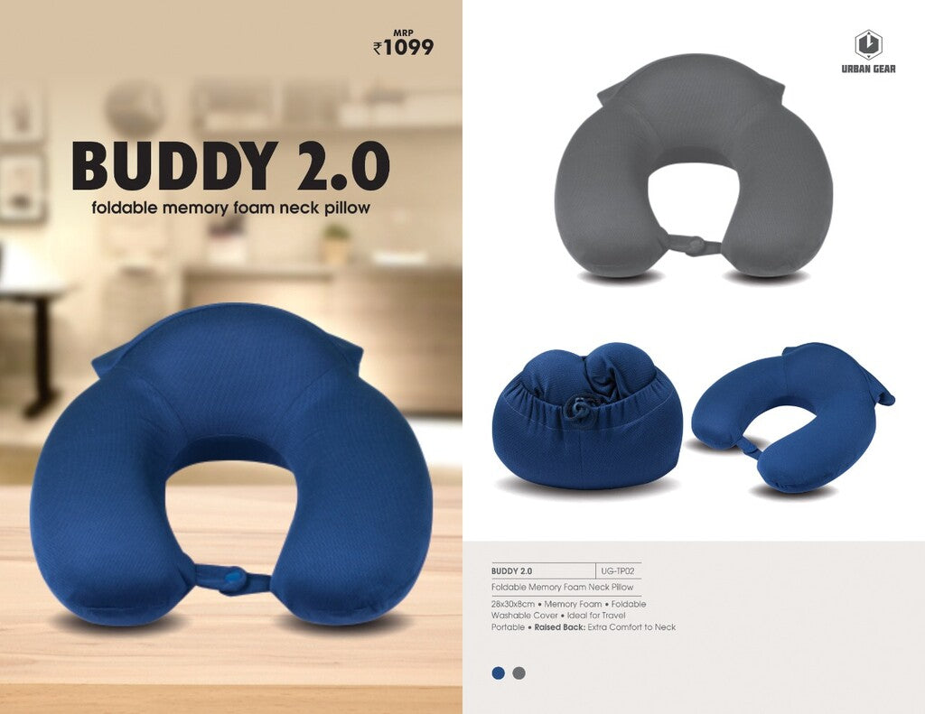 Foldable Memory Foam Neck Pillow - BUDDY 2.0