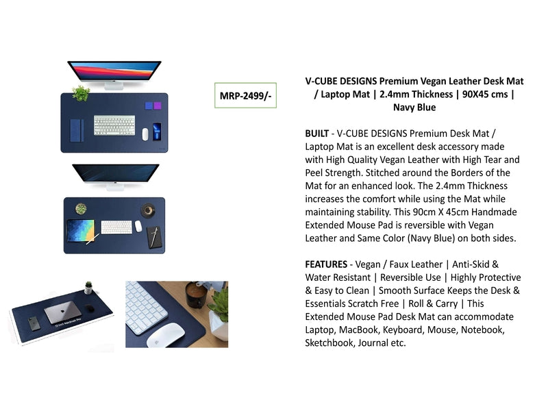 V-Cube Laptop Desktop Mat Navy Blue II