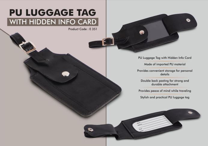 PU Luggage Tag with hidden Info Card